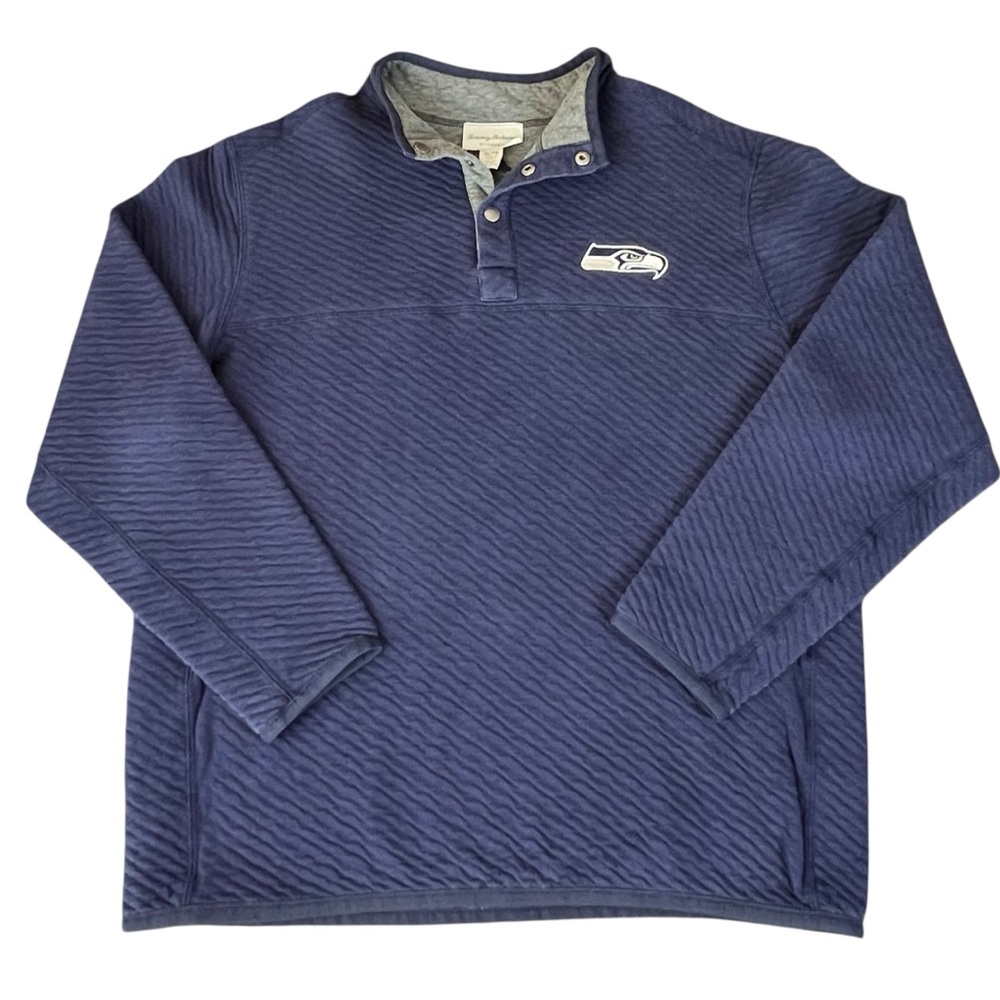 Seattle Seahawks Tommy Bahama Reversible 1/4 Snap Pullover Sweatshirt Mens XL
